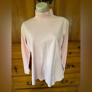 Pink Long Sleeve Stretchy Long Sleeve Top with Mock Turtleneck